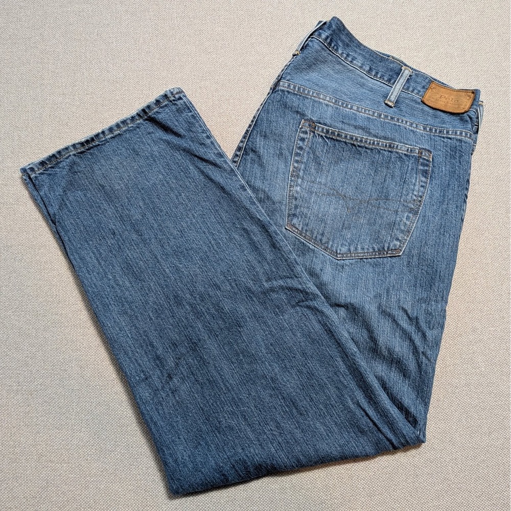 Polo Ralph Lauren Men's 46x30 Blue Denim Straight Leg Jeans